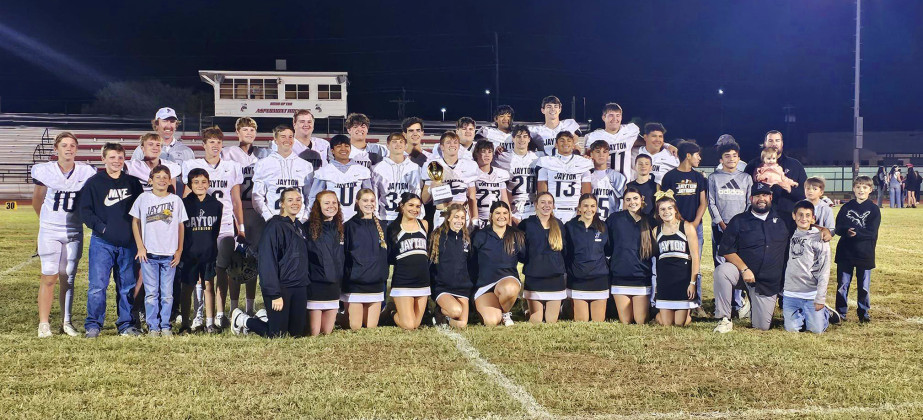 UNDEFEATED #1 Jayton took their district title with a 54-0 road win over the Aspermont Hornets. They finish the regular season 10-0 and now head to their bye week. | COURTESY PHOTOS