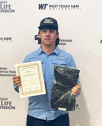 TCFACERTIFICATION Congratulations go to Jayton’s Cutter Lee for obtaining Feedyard Technician certification from the Texas Cattle Feeders Association. | COURTESY PHOTO