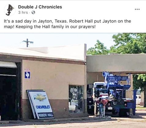 End of an era: Jayton’s Robert Hall Chevrolet to become Robert Hall Motors