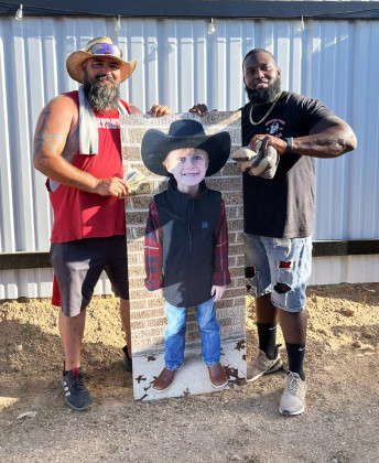 MATADOR GENEROSITY Volunteers donated the time and treasures in auctions, cornhole tournament, meals and music in a fundraiser July 13 for Paxton Barclay, who is being treated for a rare brain tumor. | COURTESY PHOTOS
