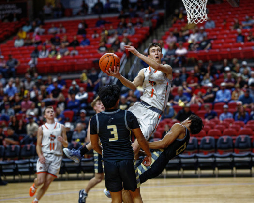 STILL STANDING Sean Stanaland was one of the defensive leaders of the State champion Jayton Jaybirds in their 58-38 victory over the Ira Bulldogs March 6 to qualify as a Final Four team in the state basketball championship tournament. | LILLIE JANE ROLLINS PHOTO