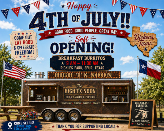 HOMETOWN STAR Deanne Roberts will be on hand to sing the national anthem following Spur’s Fourth on Burlington Parade July 4 — plus she’ll be debuting her new food-and-karaoke truck, High Noon Texas, for breakfast burritos, lemonade, and other goodies in Rickels Park starting at 9 a.m. Parade watchers should claim their places along Burlington Avenue for a 10 a.m. parade start with classic cars and other colorful participants in honoring our nation’s 250th birthday. | COURTESY ART