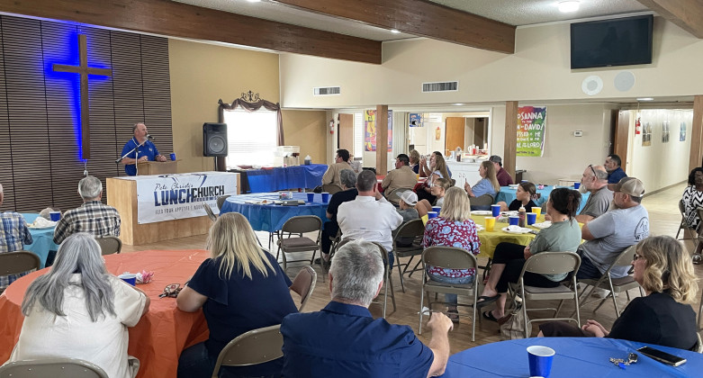 SPOTLIGHT ON PETE CHRISTY LUNCH CHURCH IN SPUR JULY 8