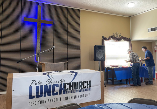 SPOTLIGHT ON PETE CHRISTY LUNCH CHURCH IN SPUR JULY 8