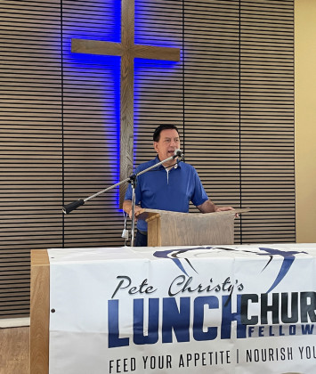 SPOTLIGHT ON PETE CHRISTY LUNCH CHURCH IN SPUR JULY 8