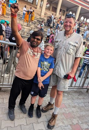 LONG LIVE INDIA David Pafford and his son, Caleb found India overwhelming in many ways—but joyous during a flag ceremony in which the crowd chant is “Hindustan, Zindabad!”. MORE PHOTOS, PAGE 8 | COURTESY PHOTO
