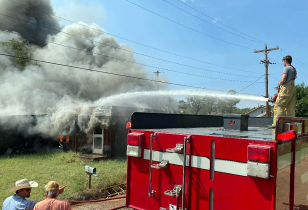 Fire destroys unoccupied Spur home Monday afternoon