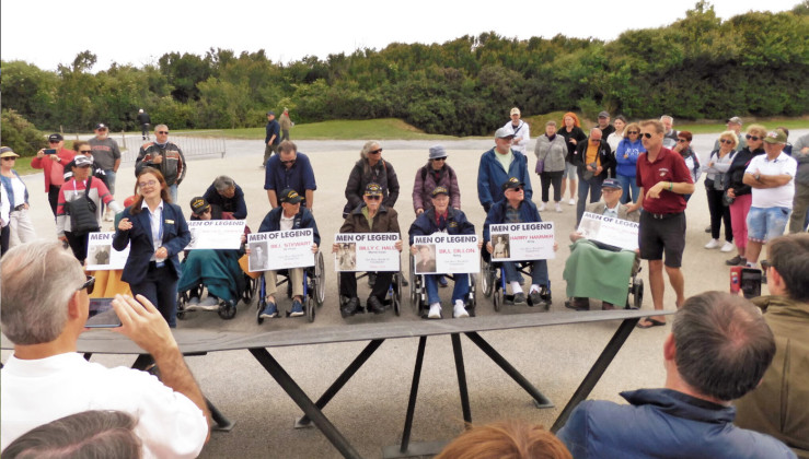 VETERANS ARRIVING FOR D-DAY OBSERVATION, NORMANDY, FRANCE