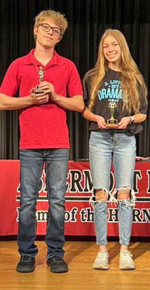JAYTON ONE ACT PLAY HONORS for the troupe’s Area performance were All Star Cast, Garrison Allen, Griff Reel and Dayton Bleiker; Best Performer, Jace Chisum; Best Stage Manager, Lainey Baldridge; Best LightTechnician,Taylor Schroeder; BestTechnical Crew, Lainey, Taylor, Brantley, and Remi; and Honorable Mention, Colt Gentry. | COURTESY PHOTOS