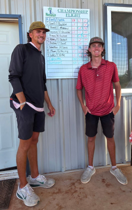 CHAMPIONSHIP FLIGHT WINNERS were Kyler Ezell and Hunter Welch.