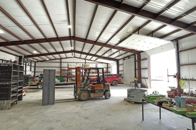 PROGRESS ON CROSBY COUNTY FUELS McADOO BUILDING back in January 2024 involved insulating ceilings and walls before finishing out with a handsome metal-and-wood look. | THETEXAS SPUR