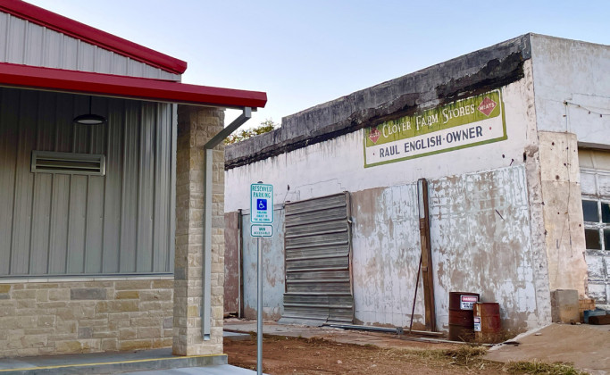 CLOVER FARMS STORE was owned by Raul English of Spur.