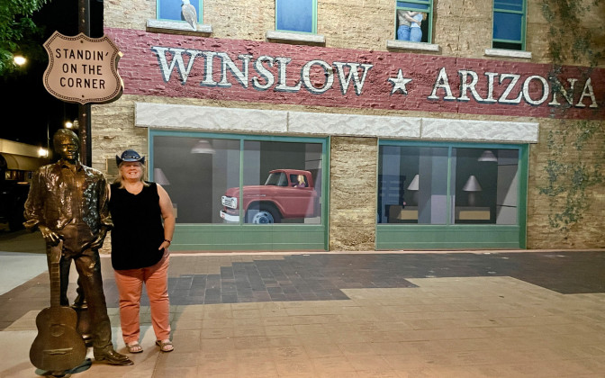 SUCH A FINE SIGHTTO SEE inWinslow, Arizona, where nods to the Eagles tune 'Take it Easy'—which mention the town—have been a boon to tourism.