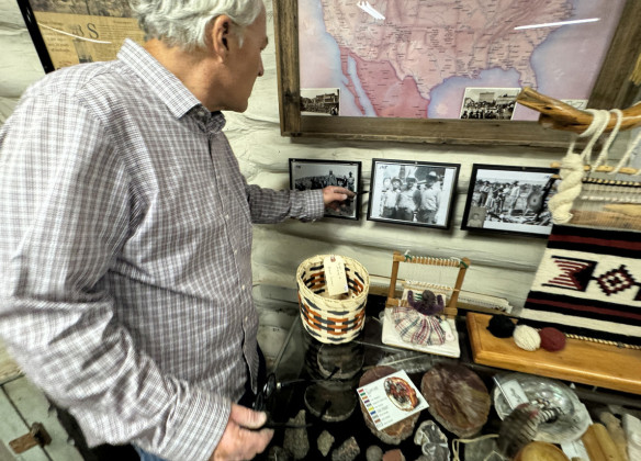 SCOTT YELLOWHORSE continues his family tradition of welcoming tourists along Route 66/I-40 at the New Mexico–Arizona state line.