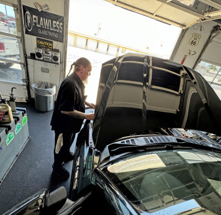 BLACK BEAUTY, our F-150, gets a much-needed wash, oil change, and tire service at a friendly shop in Kingman, Arizona.
