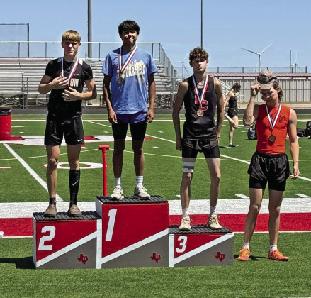 SPUR REGIONAL TRACK Spur High School competed last week at the Area track meet in Hermleigh and had a number of athletes advance to Regionals. Qualifiers were Margarito Pesina in the 100m, long Jump, 4x100 and 4x200; Josh Ortiz in the 4x100, 4x200; JD Hamilton in the 4x100 and 4x200; Ace Walker in the 4x100 and 4x200; Tatum Walker in the shot put; Kimberlee Segura in the 4x200; Erin McGalliard in the pole vault and the 4x200; Seagan Molina in the 4x200; and Jeri Holcomb in the 4x200. | COURTESY PHOTOS