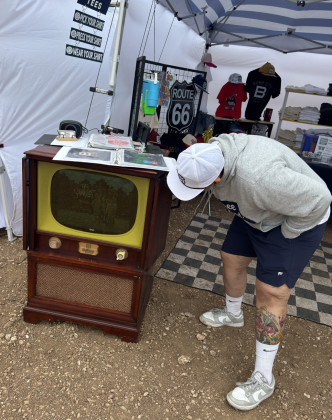 THREE THREAD TEES of Amarillo was one of numerous vendors bringing a vintage vibe to the Helium Heights Route 66 Centennial Market.FindthematThreeThreadTeesonFacebook. | TEXASSPUR