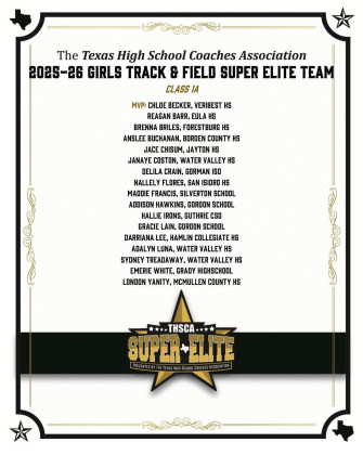 TRACK STARS Congratulations go to the Jayton High School track and field athletes who were among those in Class 1A honored last week by theTexas High School Coaches Association. Jace Chisum was named to the girls roster and Garrison Allen and Sean Stanaland were named to the boys roster. | COURTESY ART