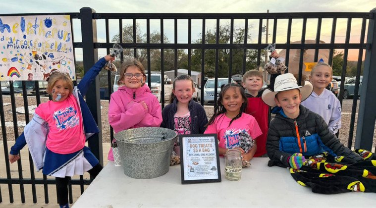 MAKING A DIFFERENCE Spur ISD third graders created a fundraiser to purchase collars and leashes for local dogs, and it sold out Friday night at the Spur varsity football game at Jones Stadium.