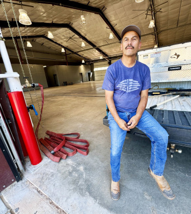DOWNTOTHE PUNCH LIST Louis Martinez (above) of Lubbockbased Collier Construction was on hand Monday to oversee subcontractors in finishing punch-list items at the new Spur fire station. | THE TEXAS SPUR
