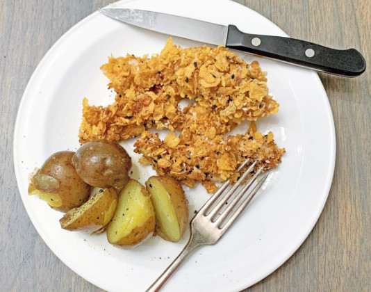 Oven-Fried Chicken Chunks a lower-fat alternative