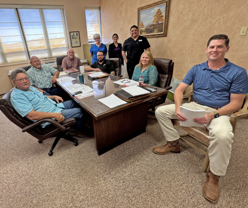 COUNTY NURSING HOME staff, including administrator Nathan Smith (far right) attended the Kent County Commission meeting May 12 to discuss recent process improvements. The facility currently provides a range of care services for 51 residents. | THE TEXAS SPUR