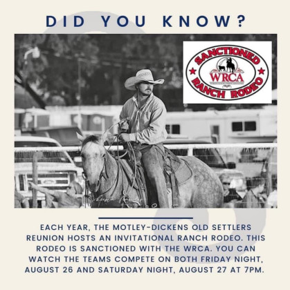 99th Annual Motley-Dickens Old Settlers Reunion and Rodeo to add youth rodeo this year
