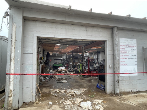 MORNING AFTER The Crosby County Fuels location at McAdoo stood roofless the morning of April 26, 2023, after suffering severe storm and hail damage the night before. | THE TEXAS SPUR