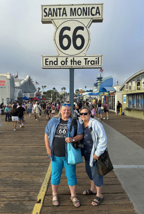 END OF THE TRAIL Though Route 66 originally came to an end in Santa Monica, California, a little ways short of the Pacific oceanfront, today the tourist experience extends to a popular photo op installed on the Santa Monica Pleasure Pier. MORE PHOTOS, PAGE 10 | COURTESY PHOTO