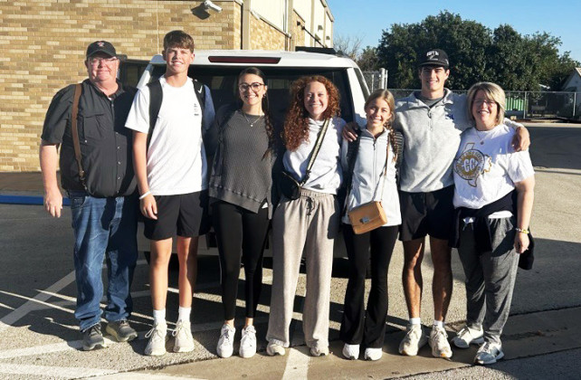 Jace Chisum, Reese Redford, Sidney Hall, Colt Gentry and Kirby Miller are attending the National FFA Agriscience Fair in Indianapolis, Indiana. Jace and Colt competed for nationals via Zoom earlier this year, placing top 10 in the nation. The final results will be revealed Thursday night where Kirby will accept on Jace’s behalf as she will be in Austin prepping for State cross country. | COURTESY PHOTO