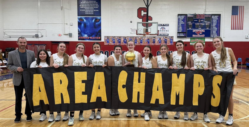 AREA CHAMPS The Lady Jays are the Area Champions. They defeated the Strawn Lady Hounds 50-- 34 Friday night in Abilene. They will play in the Regional Semifinals versus Blackwell Tuesday, Feb. 18 at 5:30 p.m. at Abilene Christian University. | COURTESY PHOTO