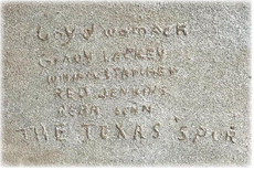 SET IN STONE At the time fresh concrete was poured for the apron of a delivery door at the back of 424 Burlington Avenue, Texas Spur staffers LoydWomack, Grady Lackey,William Starcher, Red Jenkins and Reba Sonn made sure their legacies wouldn’t be forgotten.. | THE TEXAS SPUR