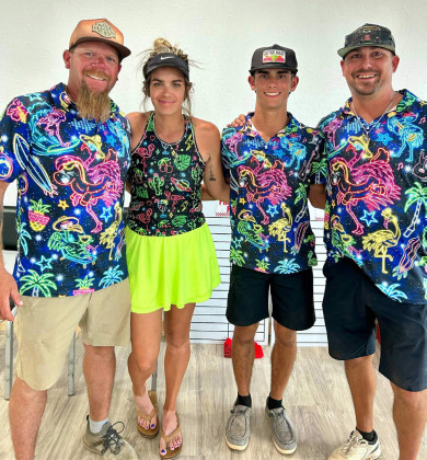 CHAMPIONSHIP FLIGHT 1st place, with score of 60 (12 under par): Chance Bingham, Whitney Bingham, Rylen Bingham, Brandon McBroom