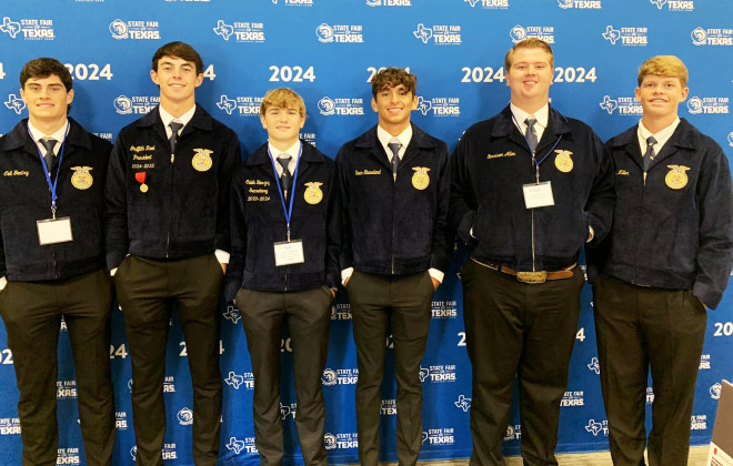STATE FAIR JGISD FFA competed at the State Fair of Texas over the weekend, with Sean Stanaland taking 3rd place in Food Products, Colt Gentry taking 2nd in Animal Science, and Griff Reel placing 1st in Plant Science as well as Reserve Champion. | COURTESY PHOTO