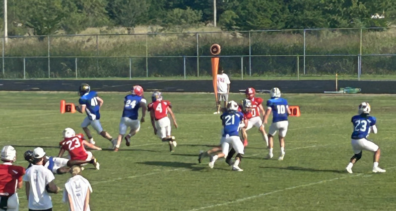 In the Brazos Bowl All Star event held June 13–14 in Strawn, Craig Hamilton and Cory Hamilton coached the Blue Team. JD Hamilton and Ace Walker played in the football game, and Ace Walker played in basketball game. The summertime six-man tradition, which began in 2013, now features football as well as boys and girls basketball. | COURTESY PHOTOS