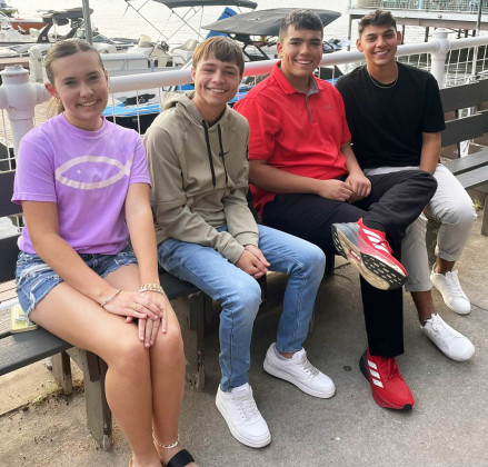 PATTON SPRINGS AT STATE Tatom Bridge, Kayson Chandler, Jet Ramirez and Diezel Ramirez competed in mathematics at the State UIL Academic Meet Monday in Austin. Their advisor is Debbie White. | COURTESY PHOTO
