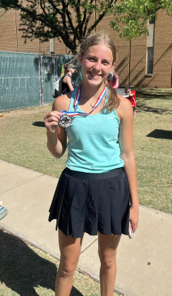 Eight Jayton athletes qualified for the regional tennis tournament, including Kamryn Nail, Jace Chisum, Daylee Chisum, Griff Reel, Luan Oliveira, Sean Stanaland, Taylor Schroeder and Remington Long (not pictured). Daylee Chisum was the regional runner-up and advances to the State tournament,whichwillbeheldThursdayandFridayinSanAntonio. | COURTESY PHOTO