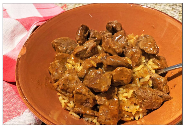 Tips for Mexican-style beef tips and rice