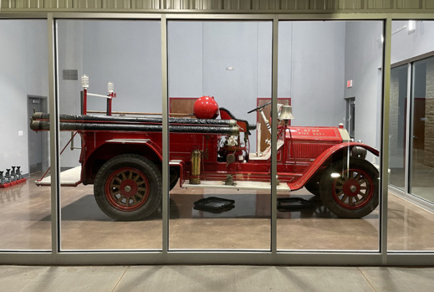 OLDBETSY, Spur’s 1924 model fire truck, appears for events and parades these days—but will now stand proudly in the new fire station’s display window. A historical plaque is planned, to educate visitors about the antique vehicle. | SPUR VFD PHOTO
