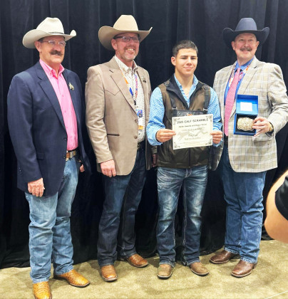 HOUSTON HONORS JD Hamilton of Spur FFA placed 1st and Reserve Breed Champion with his Hereford at the Houston Scramble Stock Show. He also placed 3rd Supreme Scrambler, earning a second buckle of the day. | COURTESY PHOTO