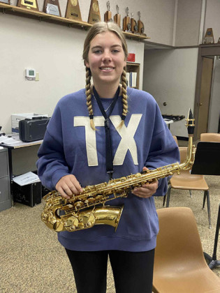 Lainey Baldridge of Jayton has been selected for All-Region band for alto saxophone. | COURTESY PHOTO
