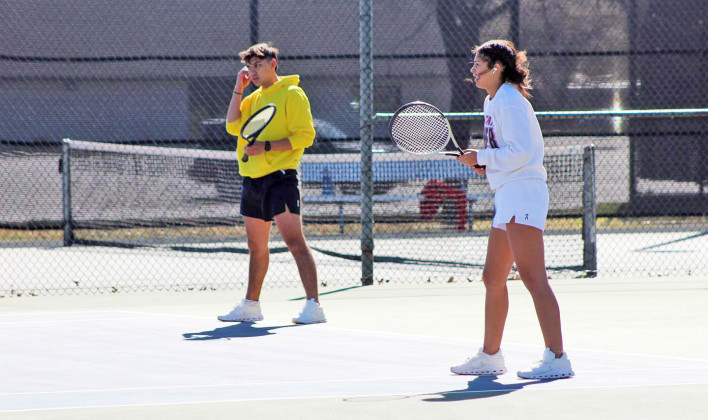 PATTONTENNIS HONORS Last week Patton Springs competed atThursday, March 20 at the Burgess Tennis Center in Lubbock, hosted by SPCHEA. Honors won included 1st place, mixed doubles,Toryan Childers and Diezel Ramirez; 3rd place, mixed doubles, Kiarra Salas and Colton McCoy; 3rd place, boys doubles, Kayson Chandler and Jet Ramirez; 3rd place, girls singles, Emma Schaffner. | COURTESY PHOTOS