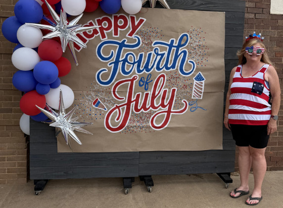 RED, WHITE, AND BLUE Michelle Fager placed second in the golf cart division with her festively decorated, patriotic golf cart. | STEPHANIE ALLEN