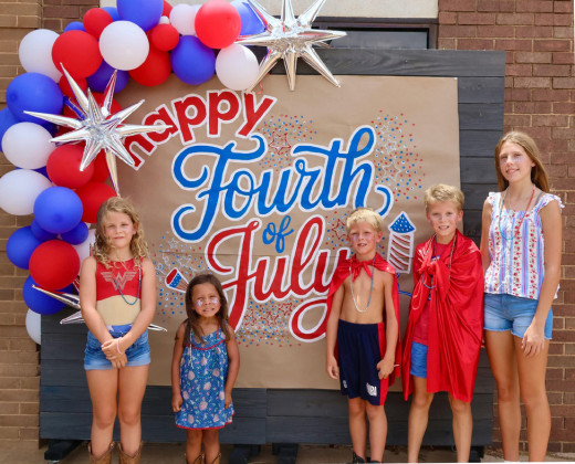 FOURTHWITHFAMILY Mary Jo Smith earned first place, followed by Zane Smith in second, Otis Smith in third and Anna Smith in fourth during the patriotic bicycle parade on the 4th. | COURTESY PHOTO
