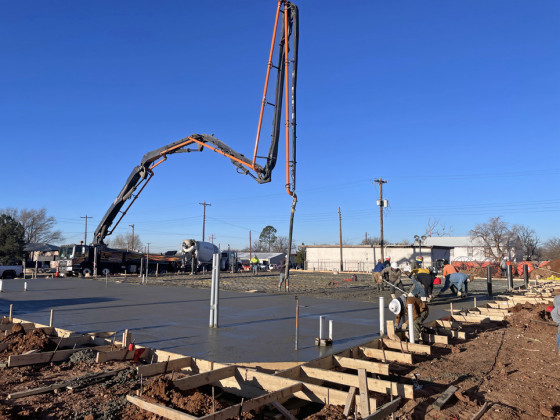 Concrete poured