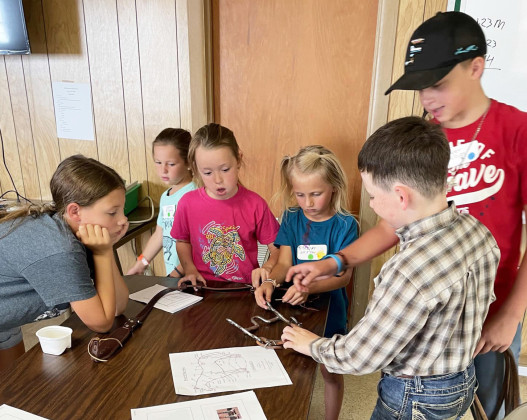 BRIDLE TIPS Dickens County 4-H members learned how to put a bridle together. | COURTESY PHOTO