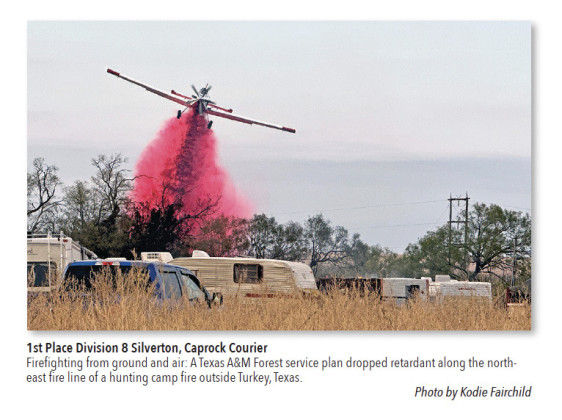 RIGHT PLACE, RIGHT TIME The Caprock Courier’s inaugural Press Forward journalist, Kodie Fairchild, got this firstplace photograph by being not only a reporter—but an air-ambulance medic on the site.