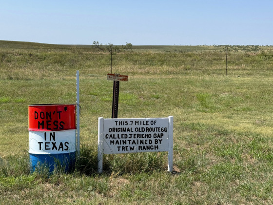 INTREPIDTRAVELERS seeking out original, unpaved alignments of Route 66 over the Jericho Gap in Donley County will require detailed maps to avoid private property—and treacherous mud, which wasn’t a problem in July 2024. | THE TEXAS SPUR