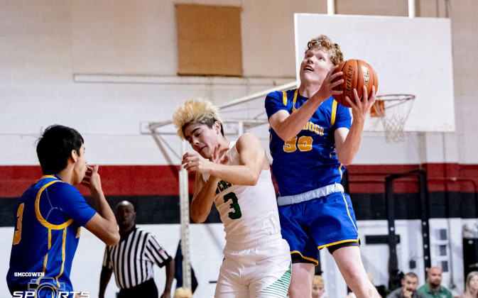 BULLDOGS BASKETBALL The Spur boys varsity basketball team competed last week in the Anson Holiday Classic basketball tournament. Shown here are the Bulldogs facing Newcastle. In their final game of the tournament, Dec. 28, the Bulldogs fell to the Highland Hornets41-19. | SMMcCOWEN PHOTO