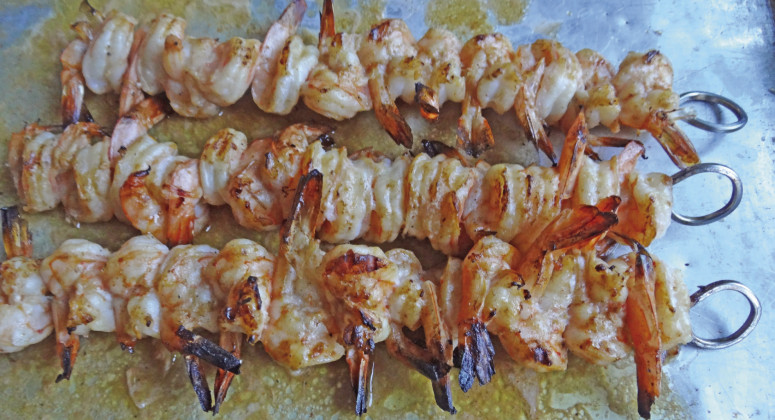 SUMMER SHRIMP An easy light meal for hot summer days is grilled shrimp. | ANGELINA LA RUE